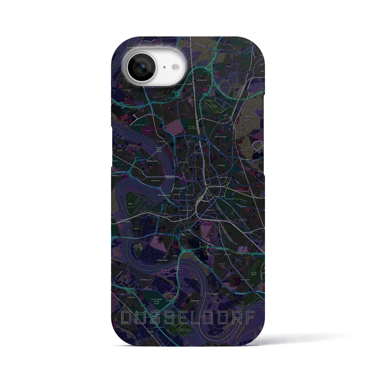 【デュッセルドルフ(ドイツ)】地図柄iPhoneケース(バックカバータイプ)