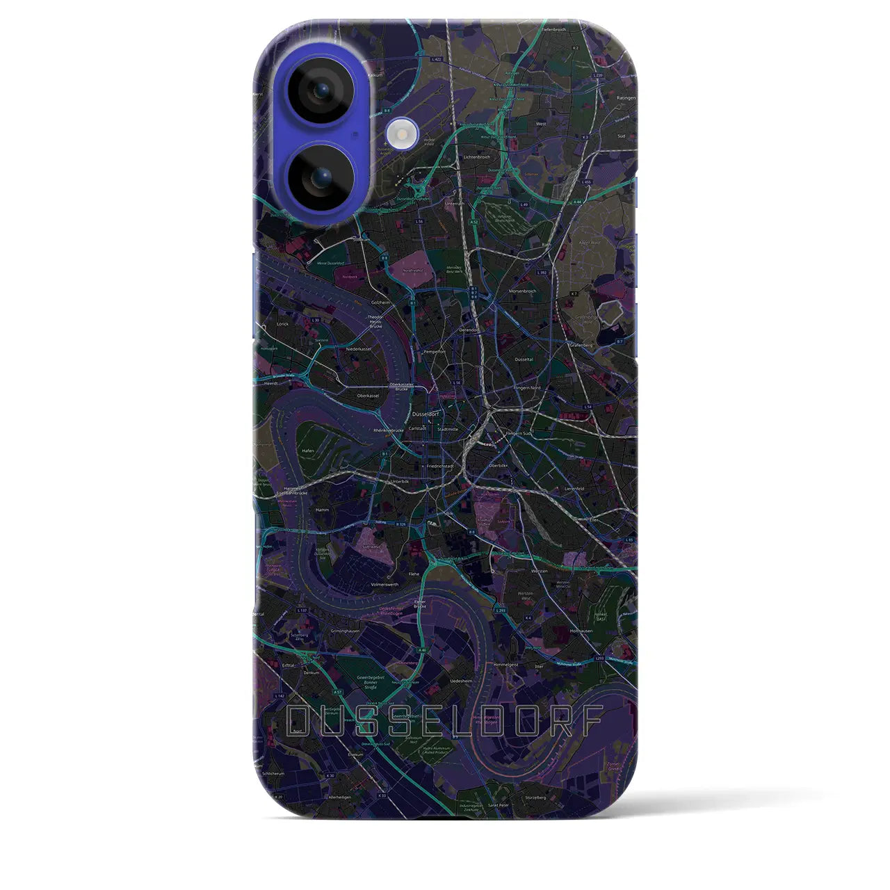 【デュッセルドルフ(ドイツ)】地図柄iPhoneケース(バックカバータイプ)