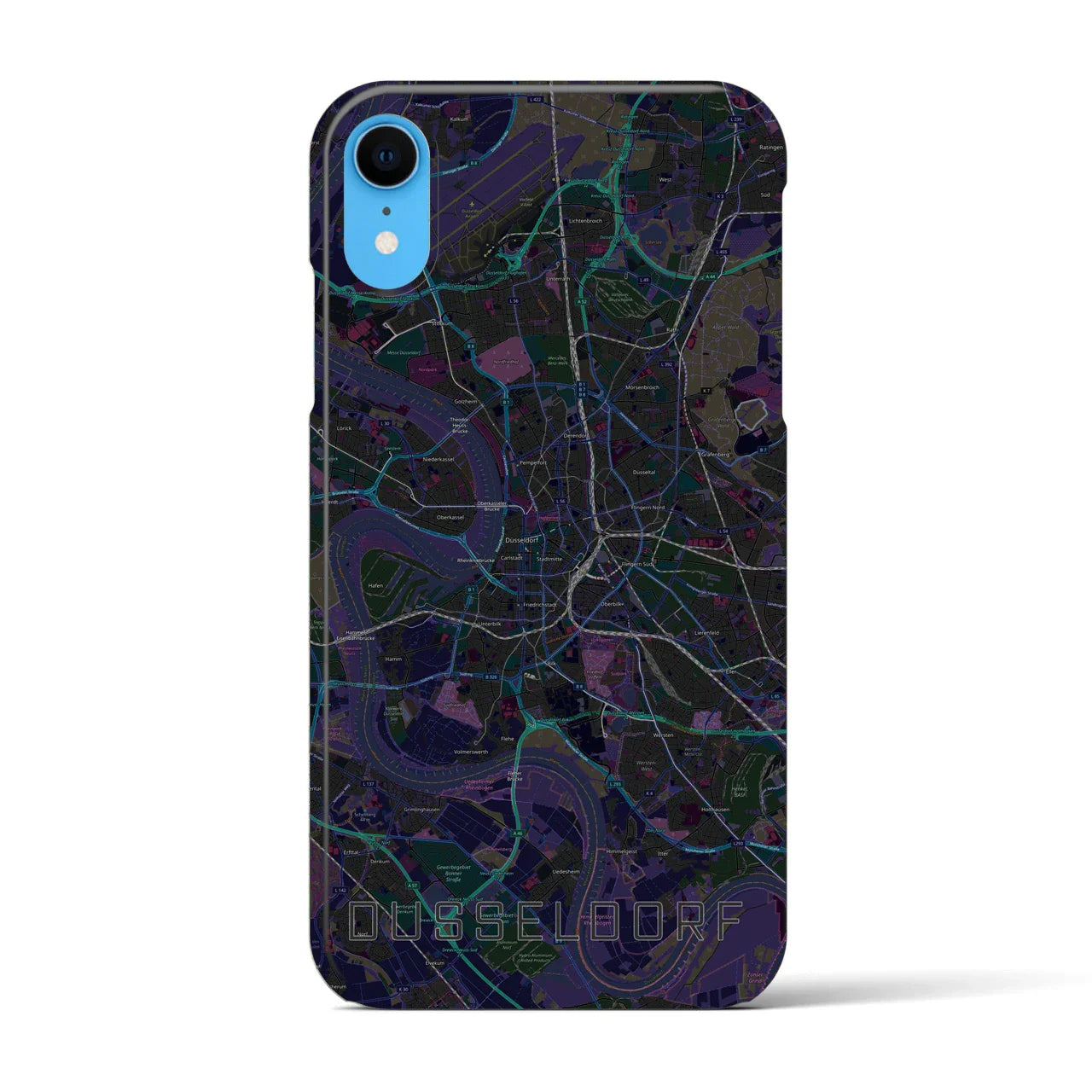 【デュッセルドルフ(ドイツ)】地図柄iPhoneケース(バックカバータイプ)