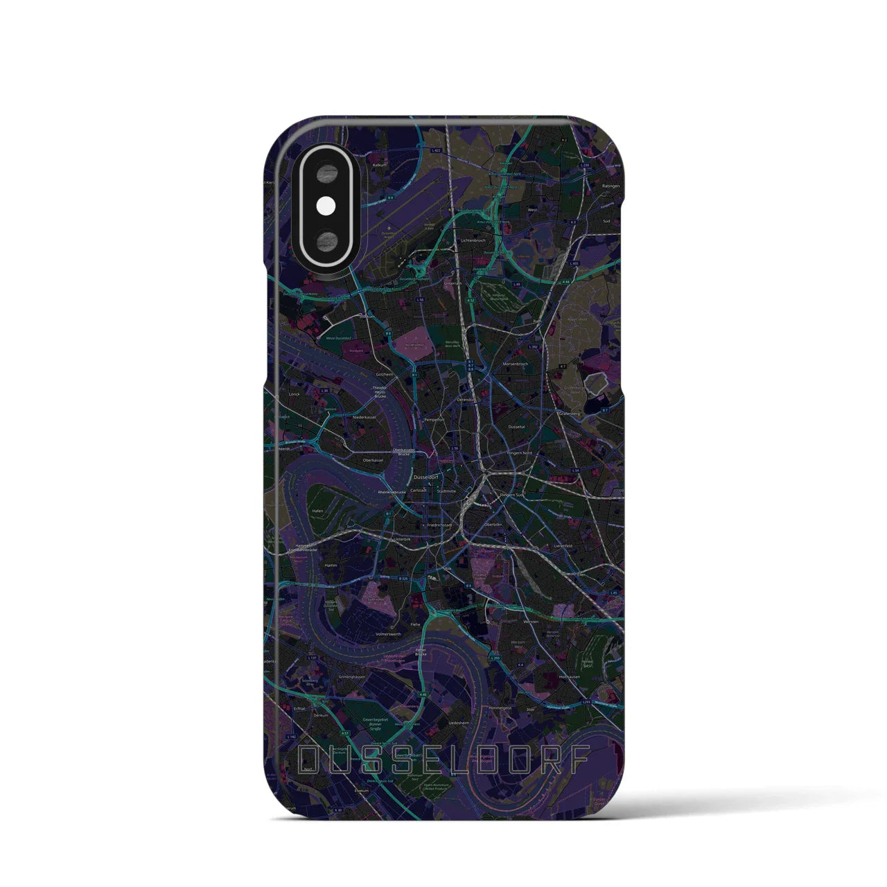 【デュッセルドルフ(ドイツ)】地図柄iPhoneケース(バックカバータイプ)