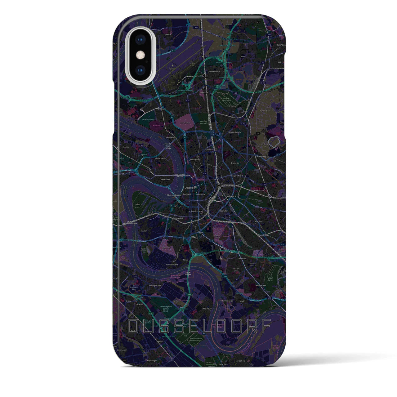 【デュッセルドルフ(ドイツ)】地図柄iPhoneケース(バックカバータイプ)
