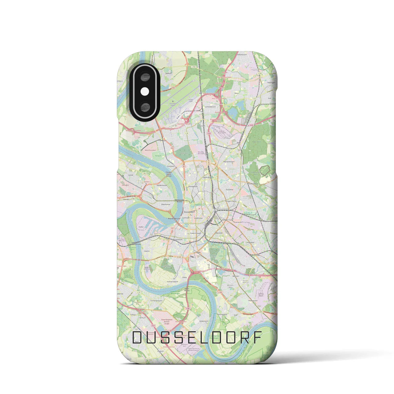 【デュッセルドルフ(ドイツ)】地図柄iPhoneケース(バックカバータイプ)