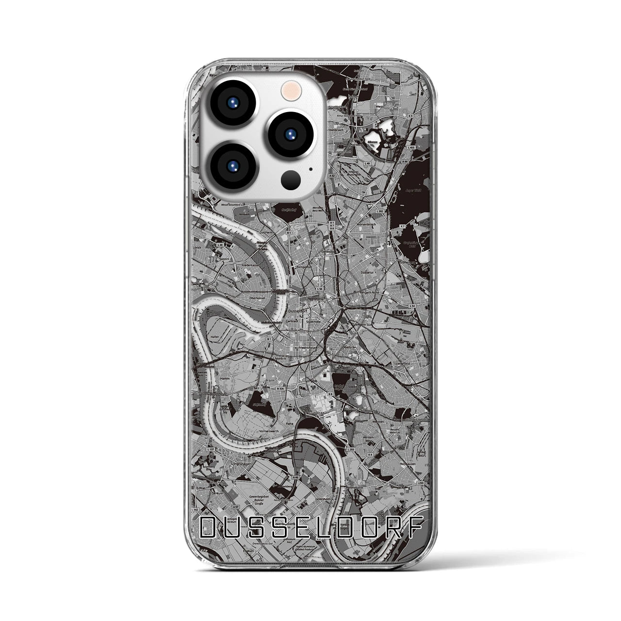 【デュッセルドルフ(ドイツ)】地図柄iPhoneケース(クリアタイプ)