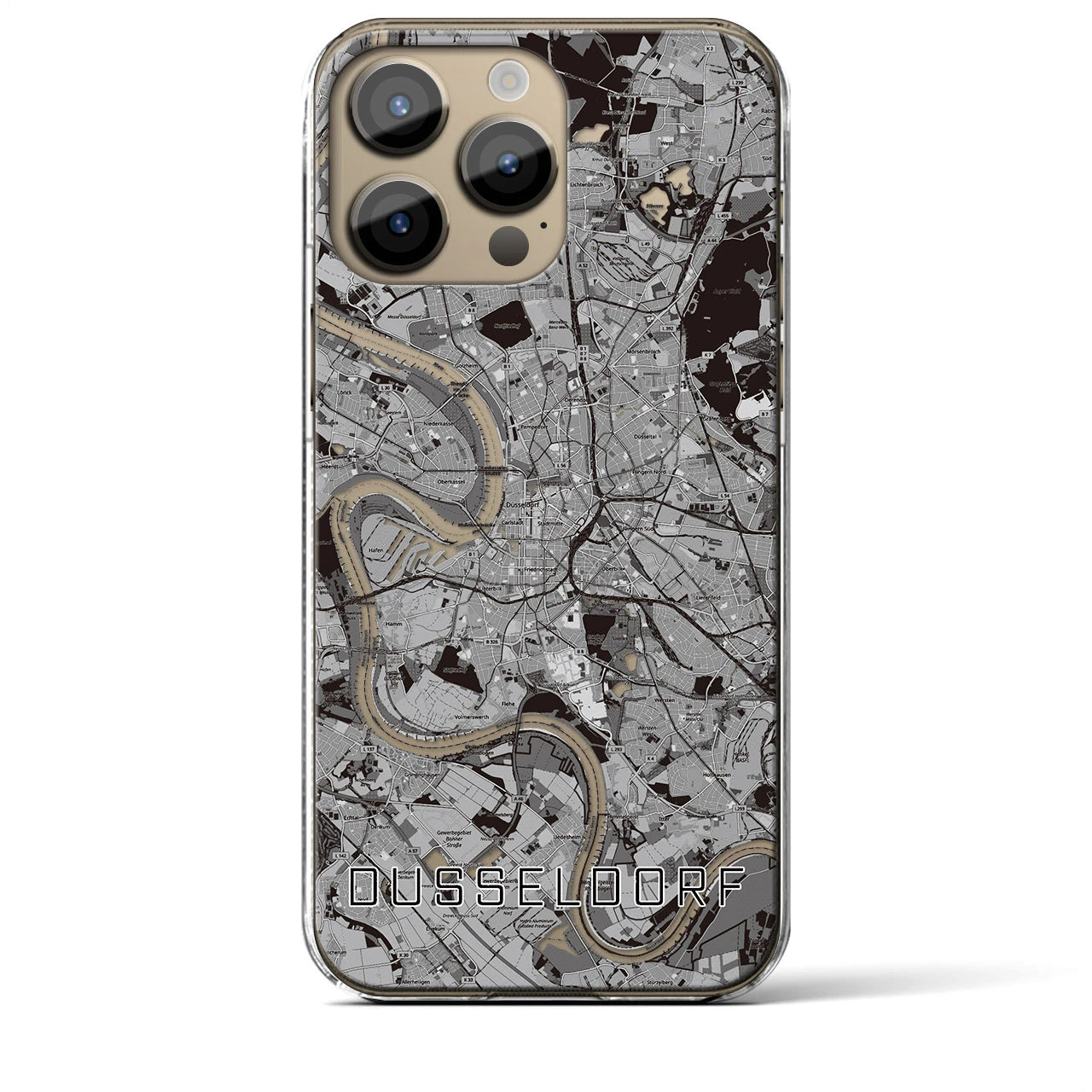 【デュッセルドルフ(ドイツ)】地図柄iPhoneケース(クリアタイプ)