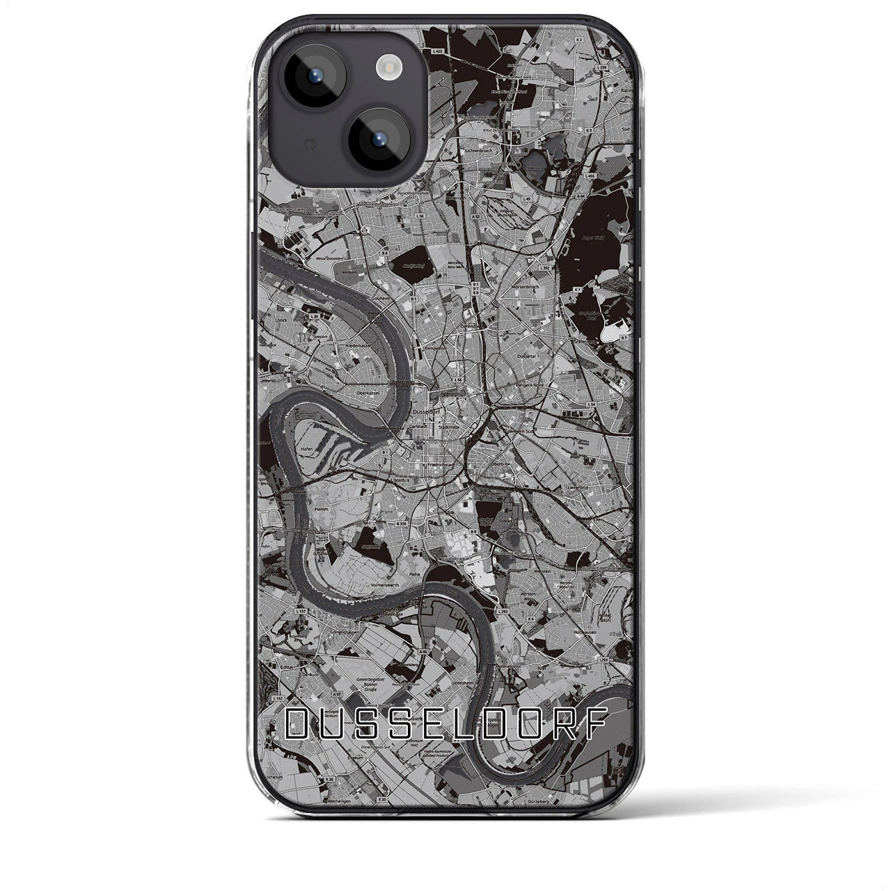 【デュッセルドルフ(ドイツ)】地図柄iPhoneケース(クリアタイプ)