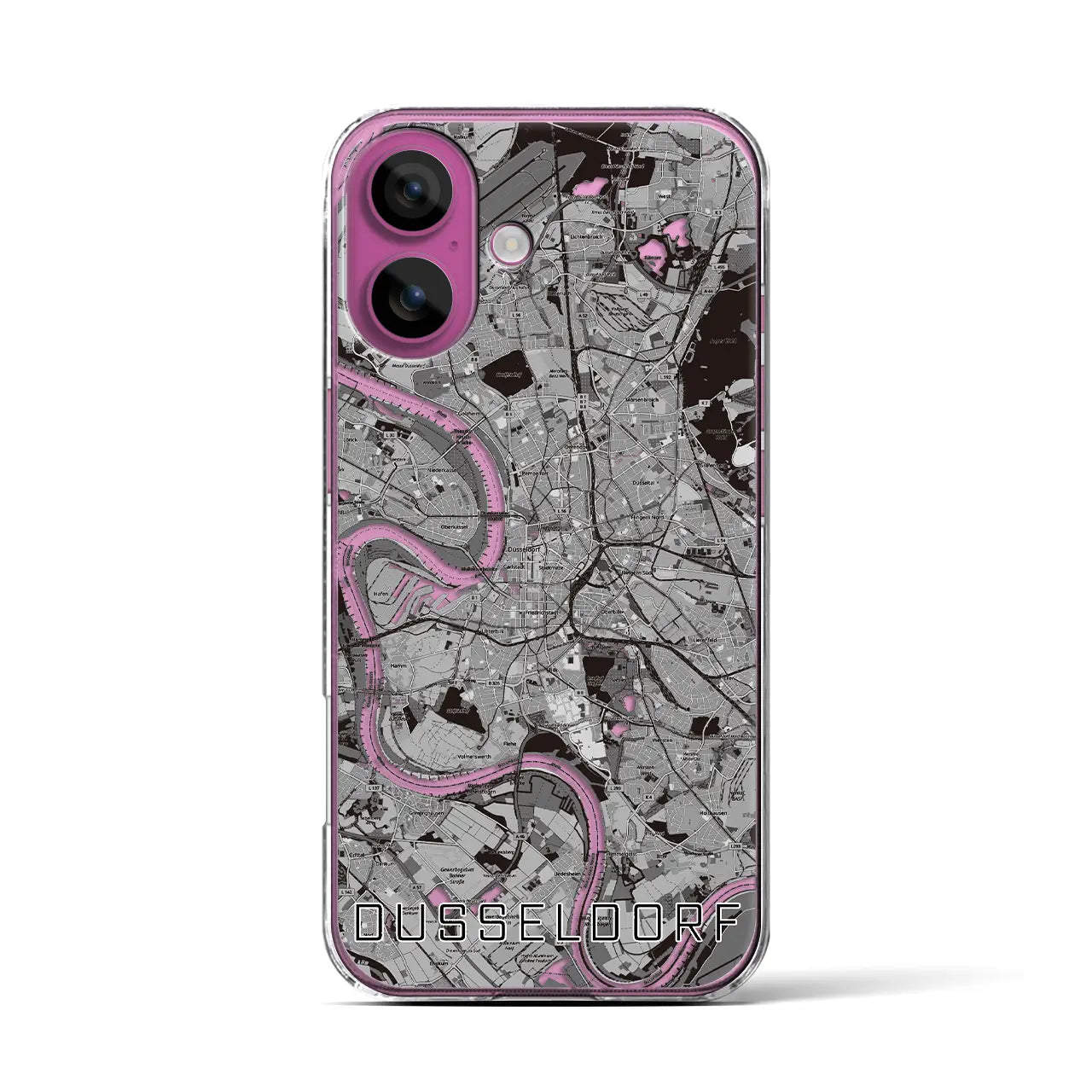 【デュッセルドルフ(ドイツ)】地図柄iPhoneケース(クリアタイプ)