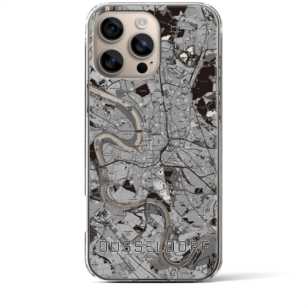 【デュッセルドルフ(ドイツ)】地図柄iPhoneケース(クリアタイプ)
