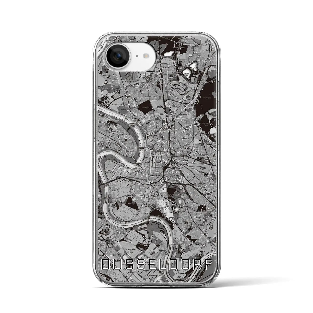 【デュッセルドルフ(ドイツ)】地図柄iPhoneケース(クリアタイプ)