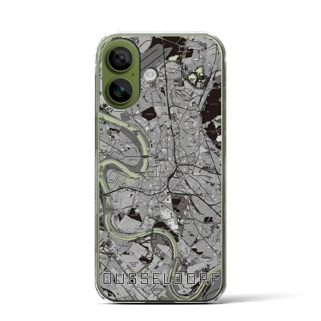 【デュッセルドルフ(ドイツ)】地図柄iPhoneケース(クリアタイプ)モノトーン・iPhone 17 Pro Max 用