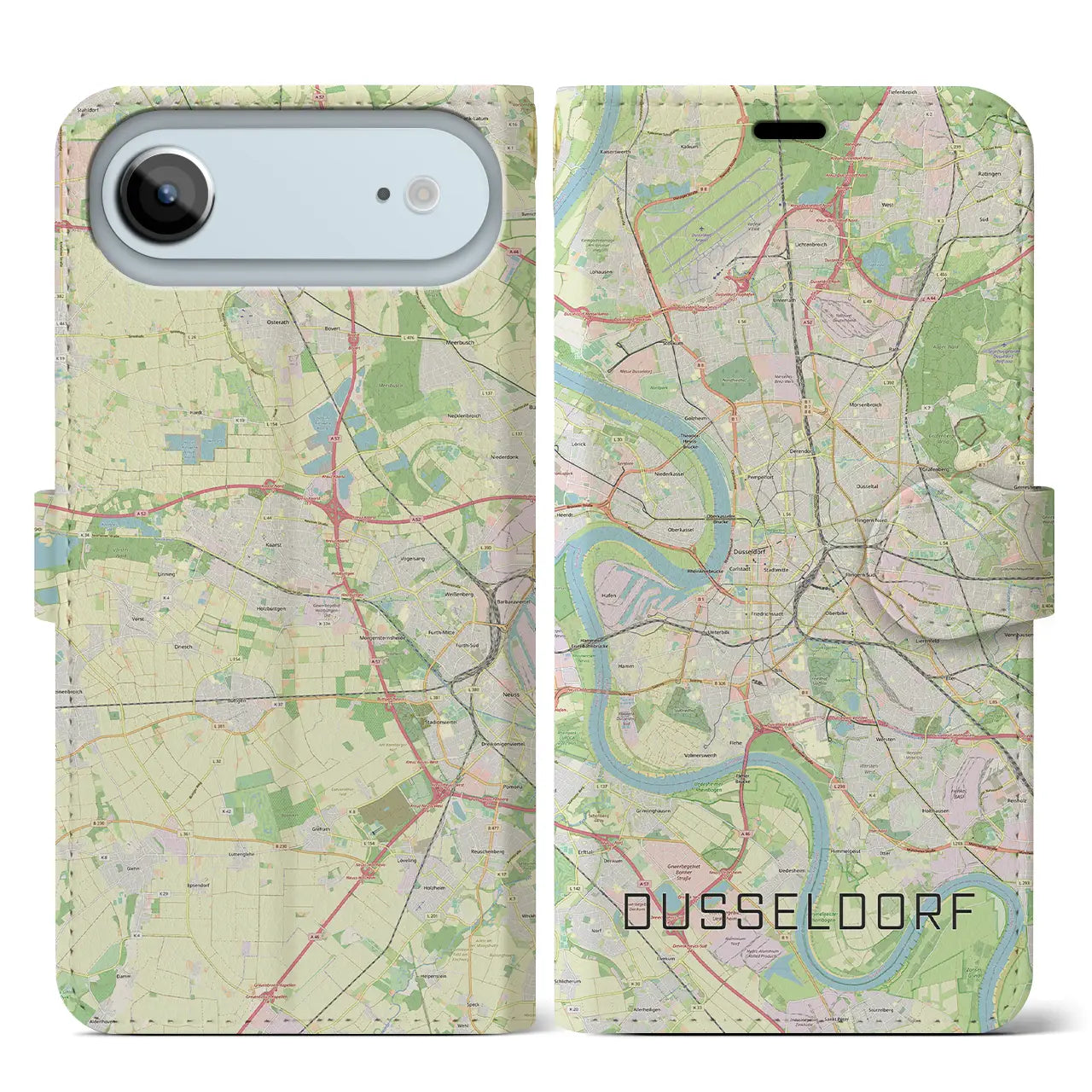 【デュッセルドルフ(ドイツ)】地図柄iPhoneケース(手帳タイプ)