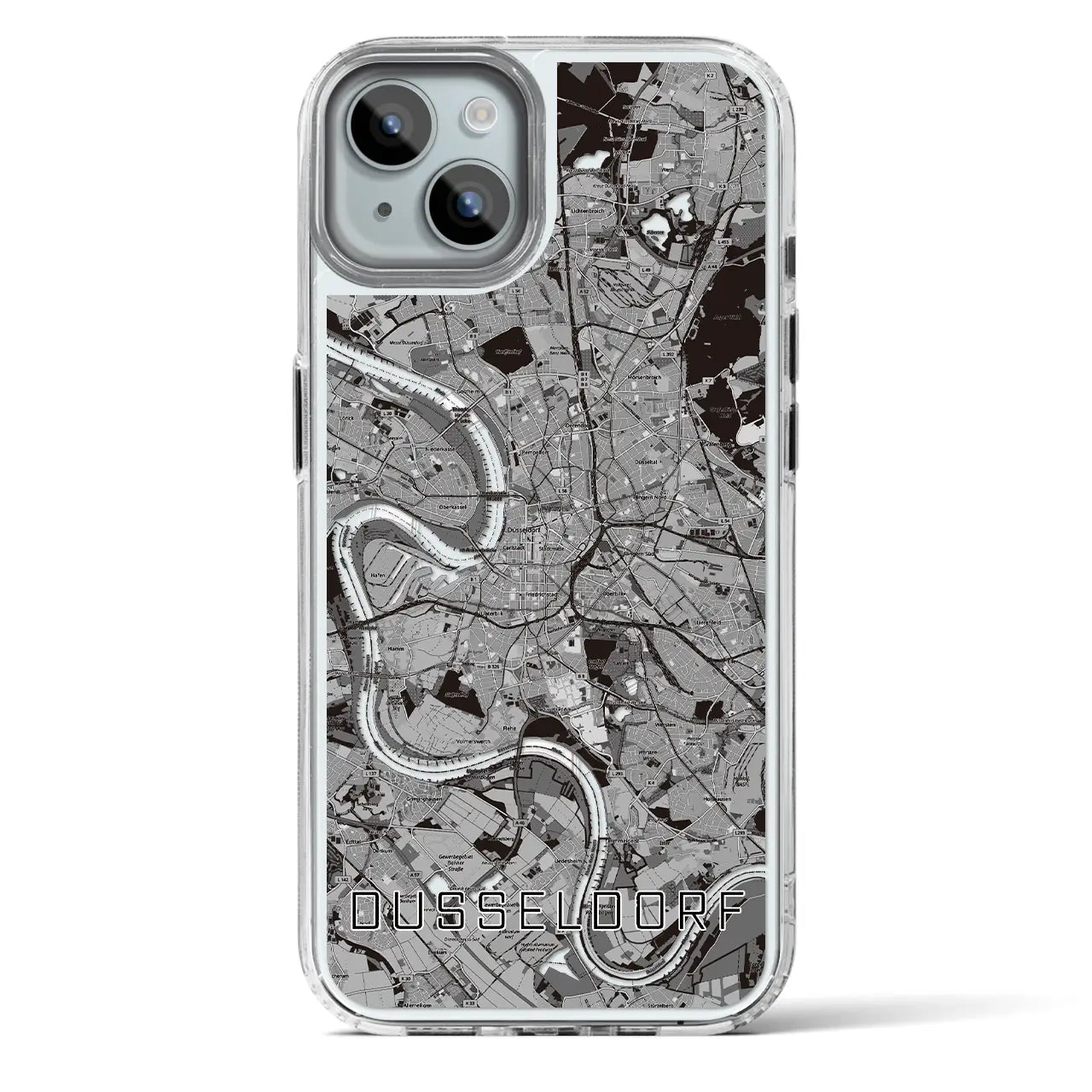 【デュッセルドルフ(ドイツ)】地図柄iPhoneケース(MagSafeタイプ)