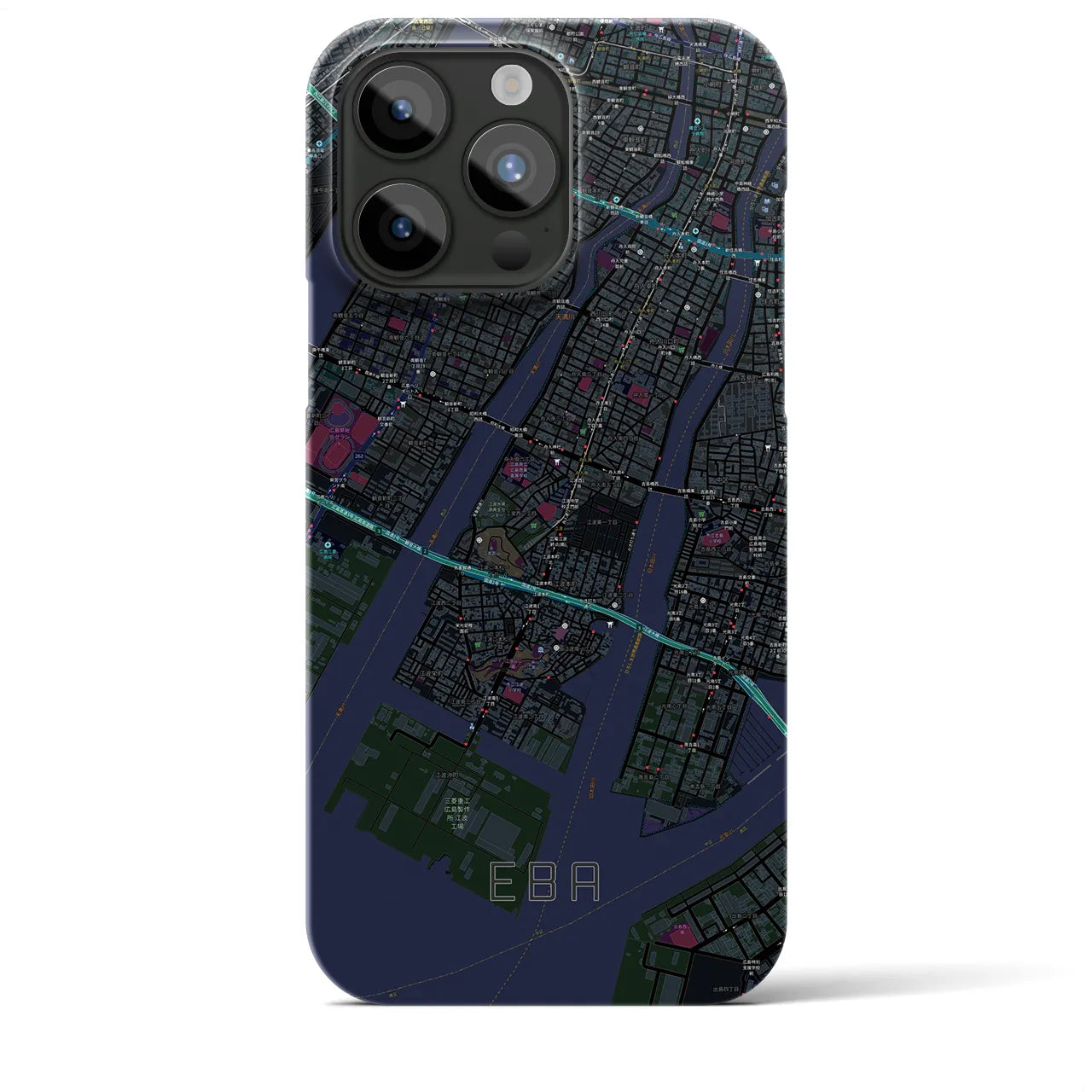 【江波(広島県)】地図柄iPhoneケース(バックカバータイプ)