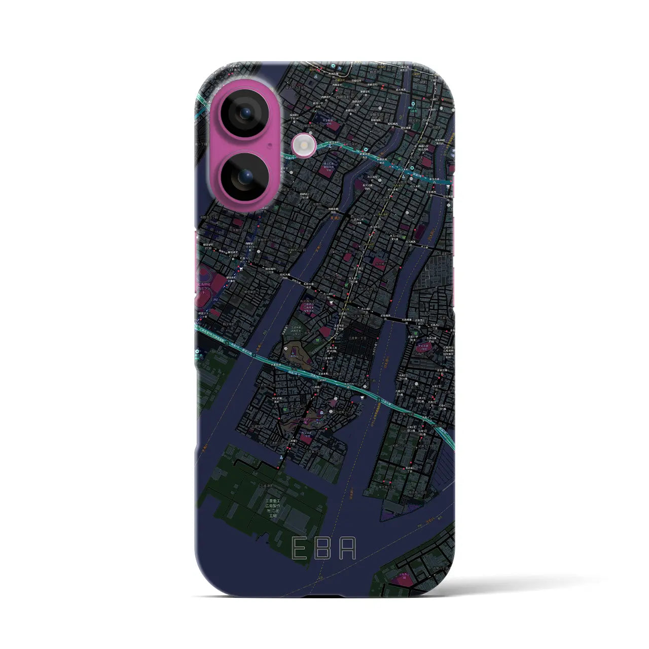 【江波(広島県)】地図柄iPhoneケース(バックカバータイプ)