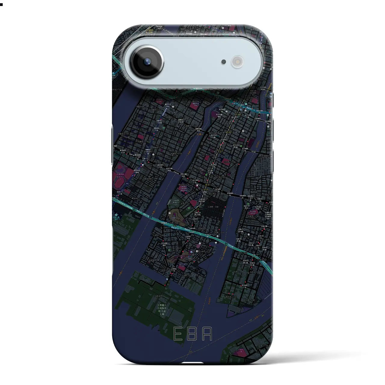 【江波(広島県)】地図柄iPhoneケース(バックカバータイプ)