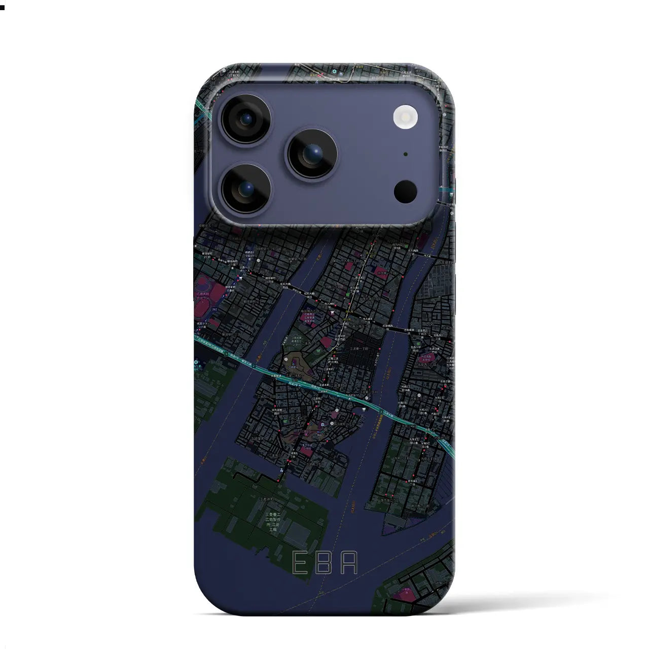 【江波(広島県)】地図柄iPhoneケース(バックカバータイプ)