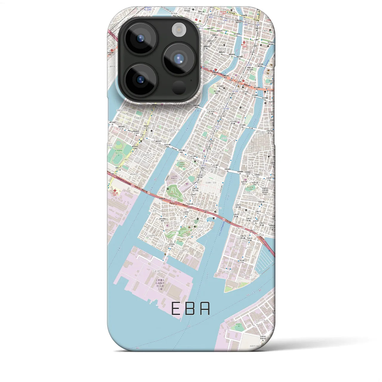【江波(広島県)】地図柄iPhoneケース(バックカバータイプ)