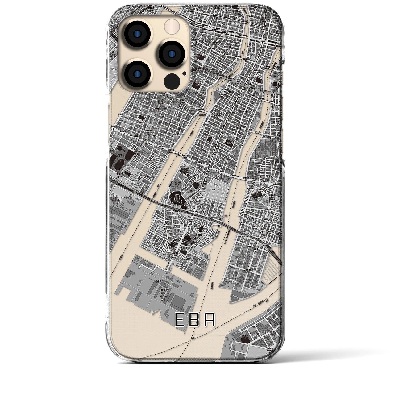 【江波(広島県)】地図柄iPhoneケース(クリアタイプ)