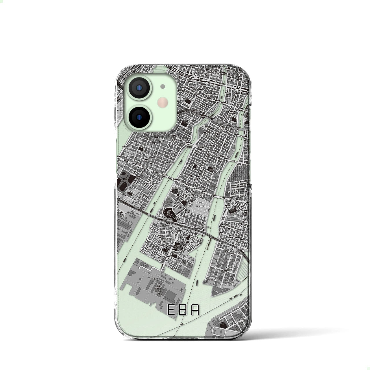 【江波(広島県)】地図柄iPhoneケース(クリアタイプ)