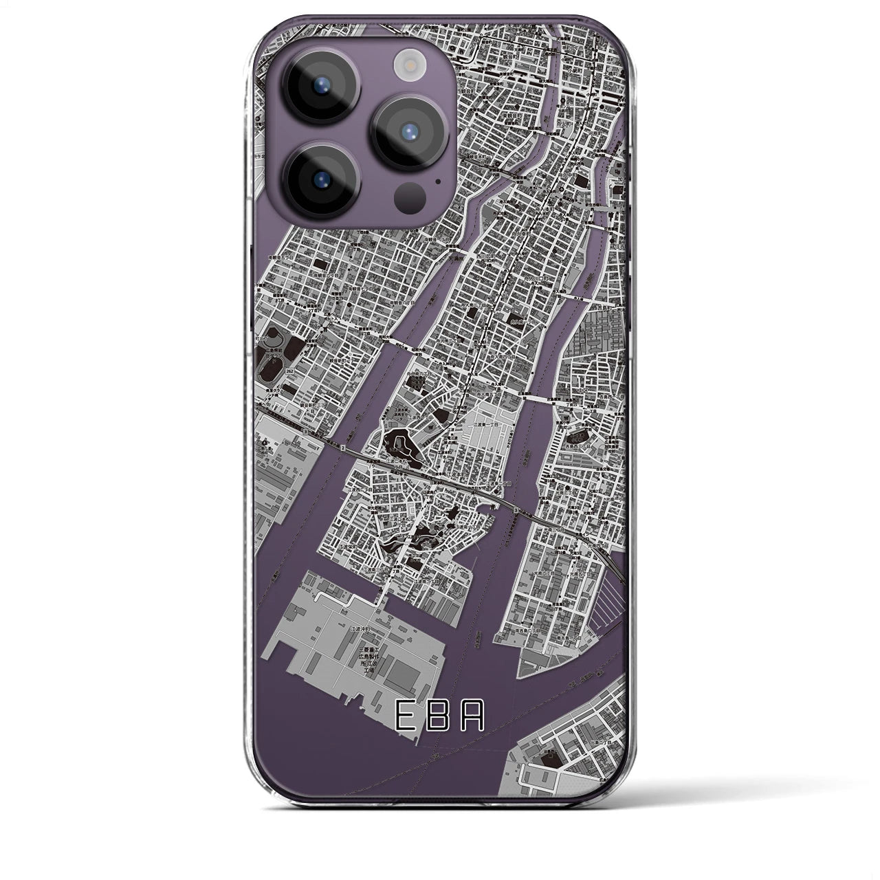 【江波(広島県)】地図柄iPhoneケース(クリアタイプ)