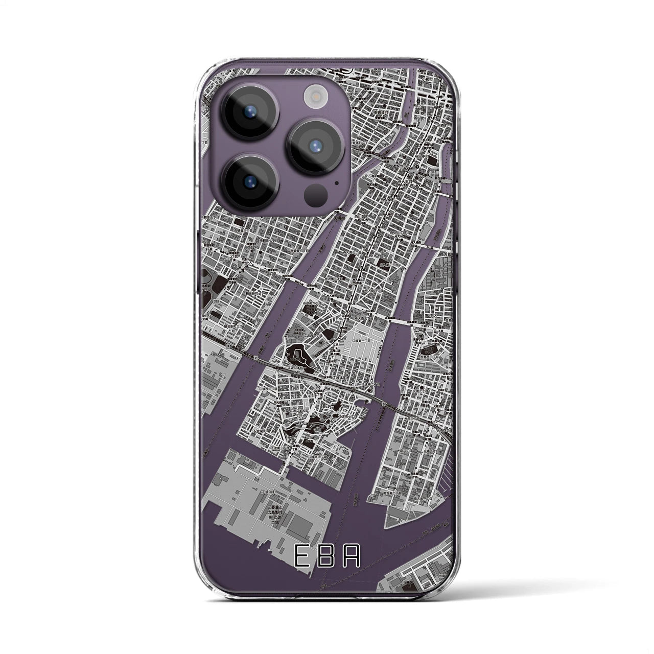 【江波(広島県)】地図柄iPhoneケース(クリアタイプ)