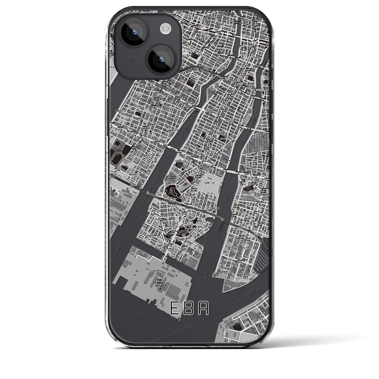 【江波(広島県)】地図柄iPhoneケース(クリアタイプ)