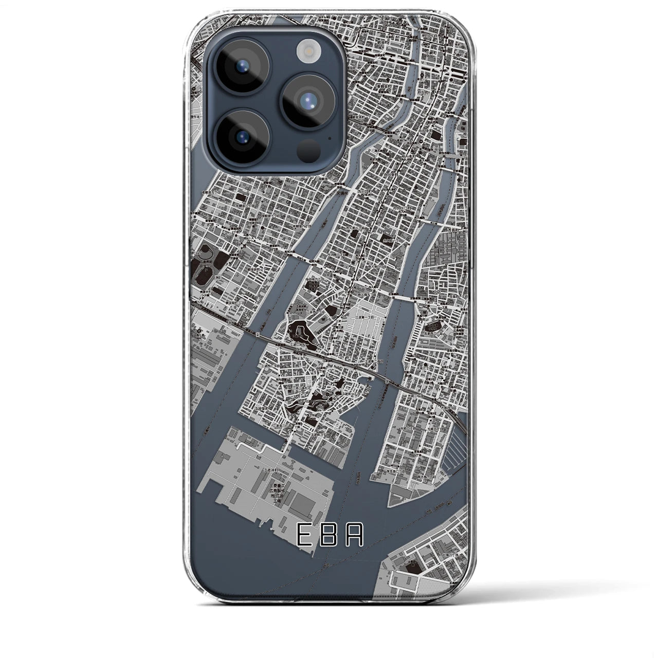 【江波(広島県)】地図柄iPhoneケース(クリアタイプ)