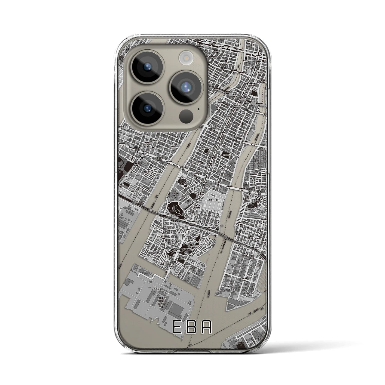 【江波(広島県)】地図柄iPhoneケース(クリアタイプ)