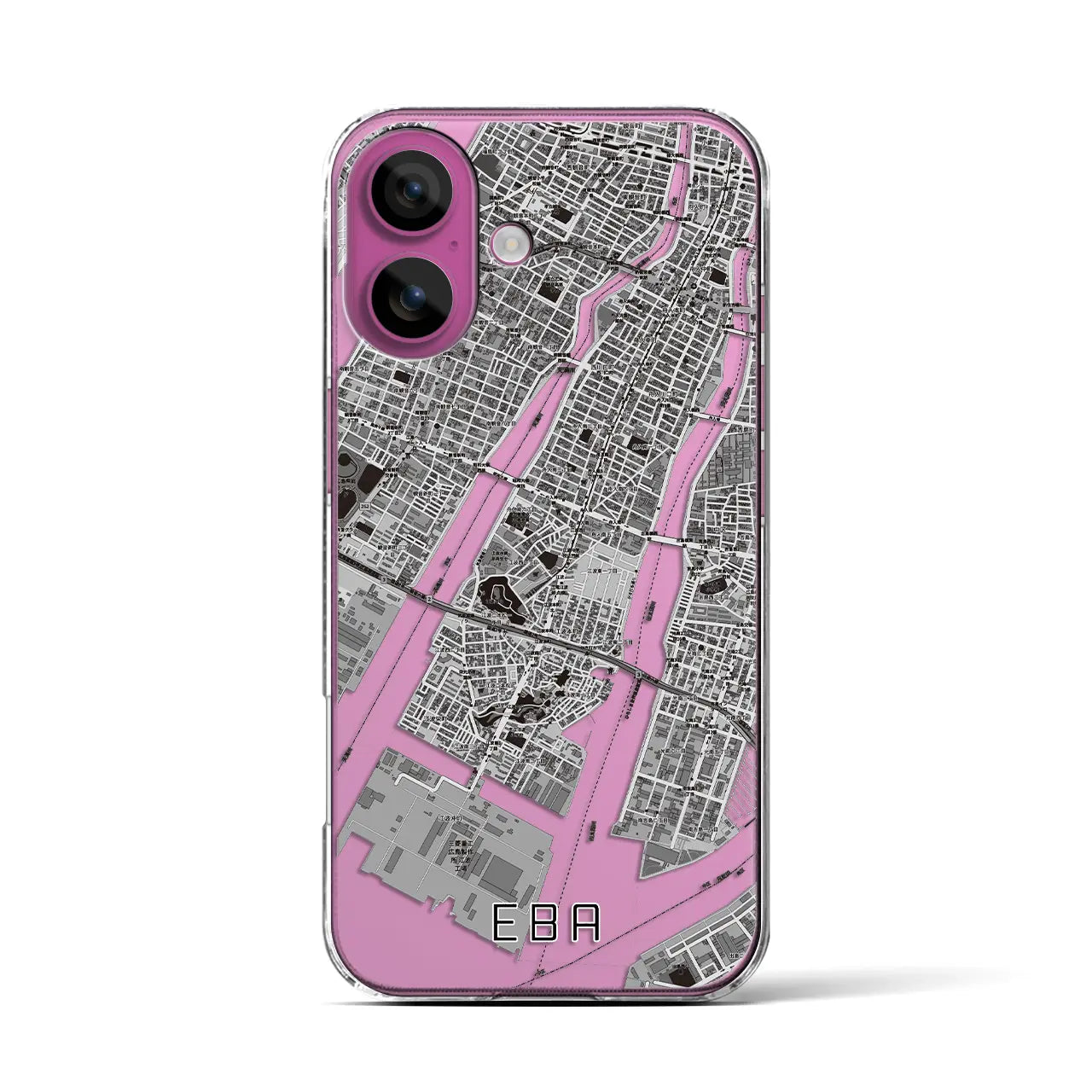 【江波(広島県)】地図柄iPhoneケース(クリアタイプ)