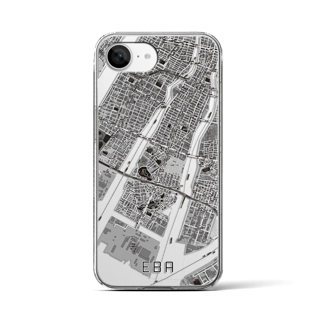 【江波(広島県)】地図柄iPhoneケース(クリアタイプ)