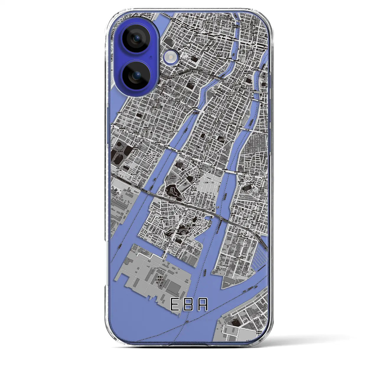 【江波(広島県)】地図柄iPhoneケース(クリアタイプ)