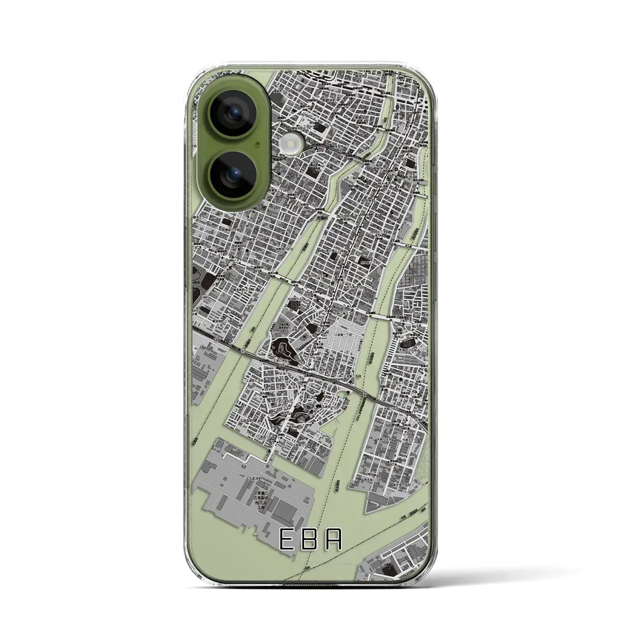 【江波(広島県)】地図柄iPhoneケース(クリアタイプ)