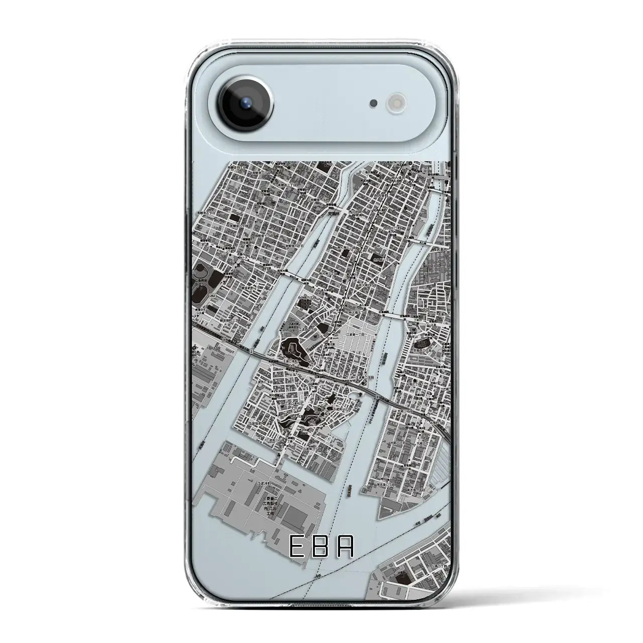 【江波(広島県)】地図柄iPhoneケース(クリアタイプ)