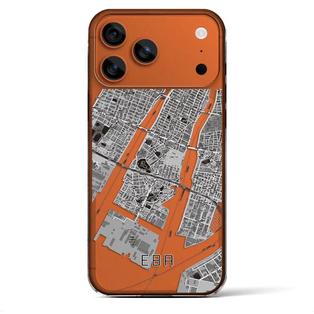 【江波(広島県)】地図柄iPhoneケース(クリアタイプ)