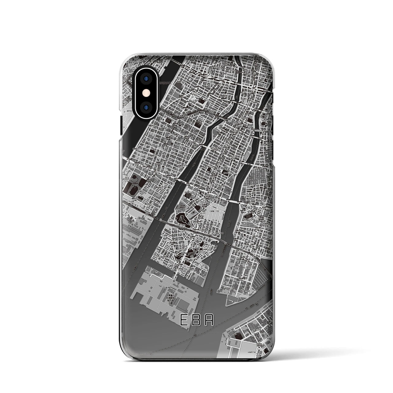 【江波(広島県)】地図柄iPhoneケース(クリアタイプ)