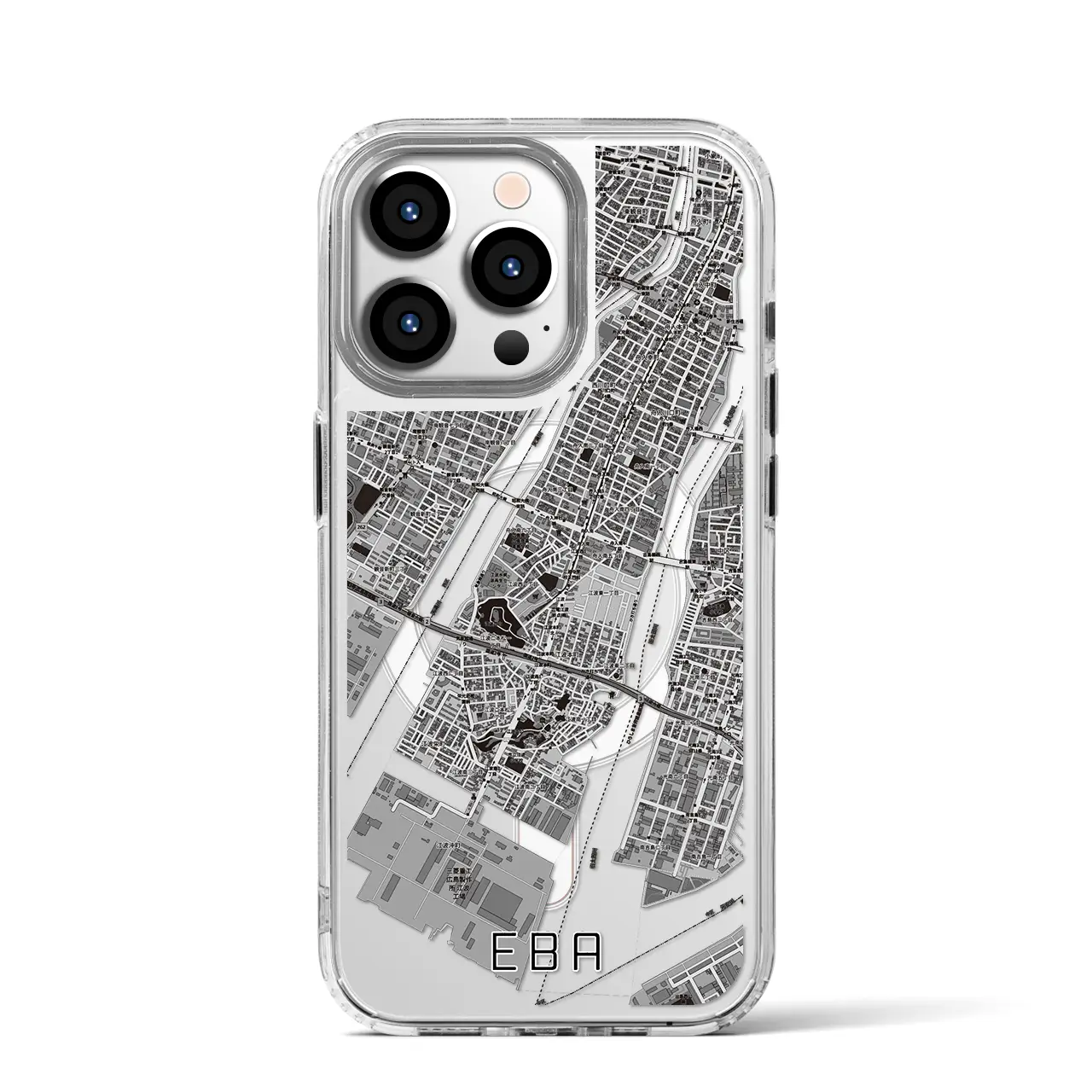 【江波(広島県)】地図柄iPhoneケース(MagSafeタイプ)