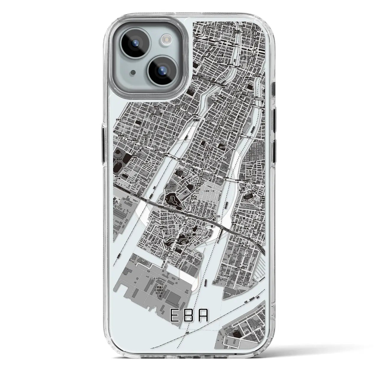 【江波(広島県)】地図柄iPhoneケース(MagSafeタイプ)