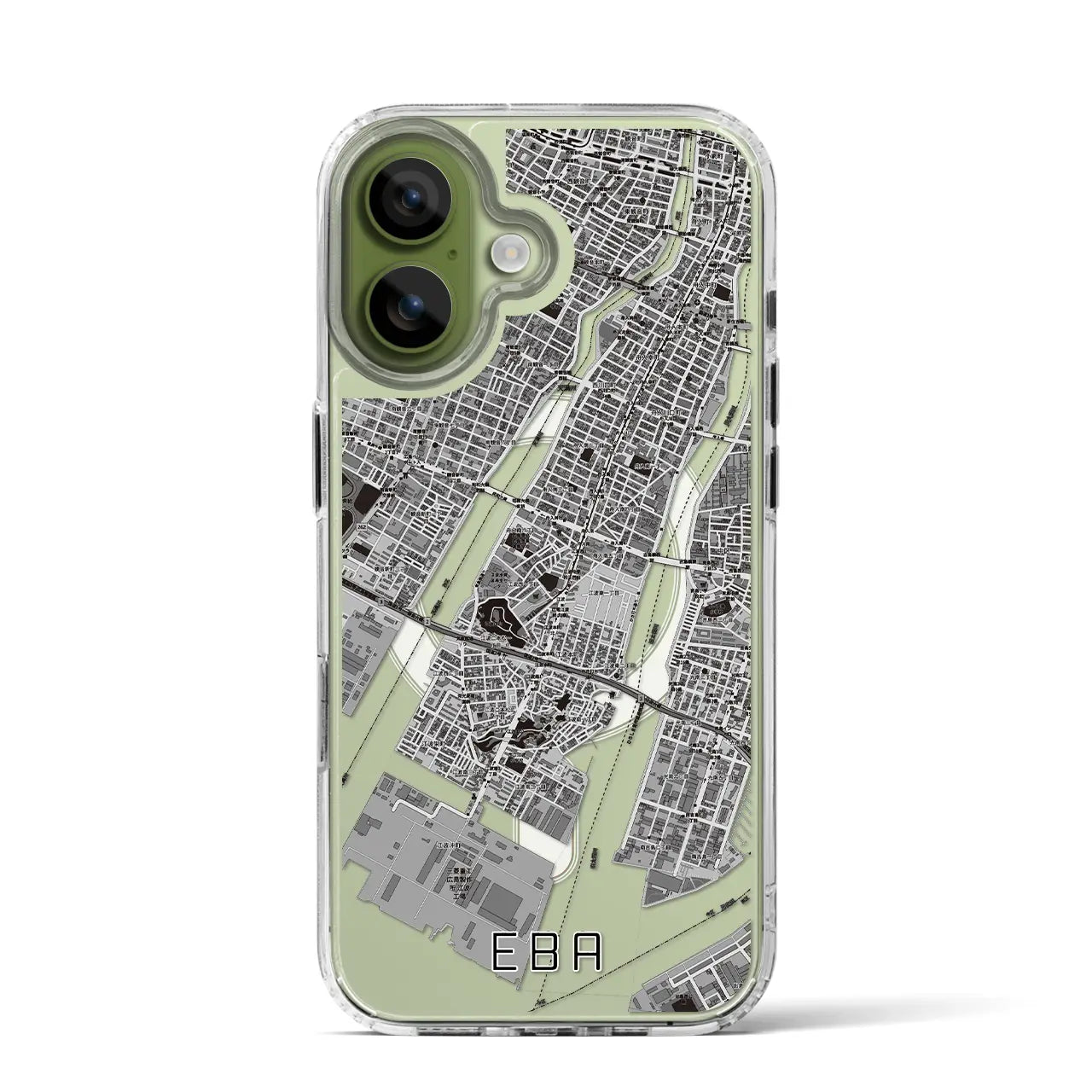 【江波(広島県)】地図柄iPhoneケース(MagSafeタイプ)