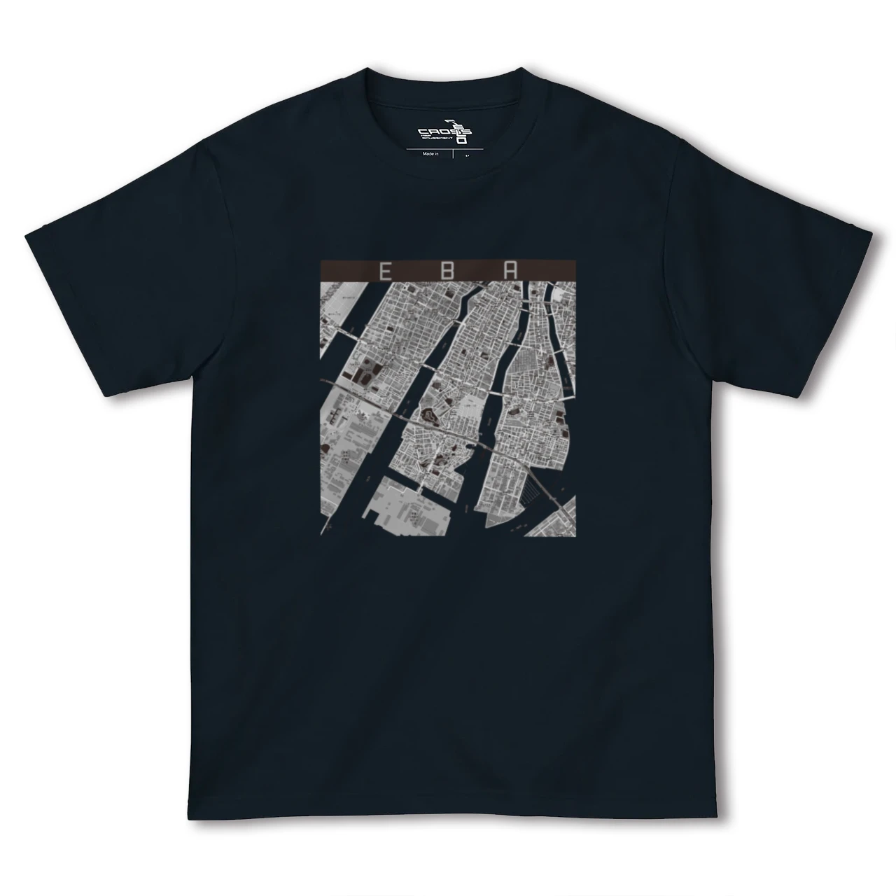 【江波(広島県)】地図柄ヘビーウェイトTシャツ