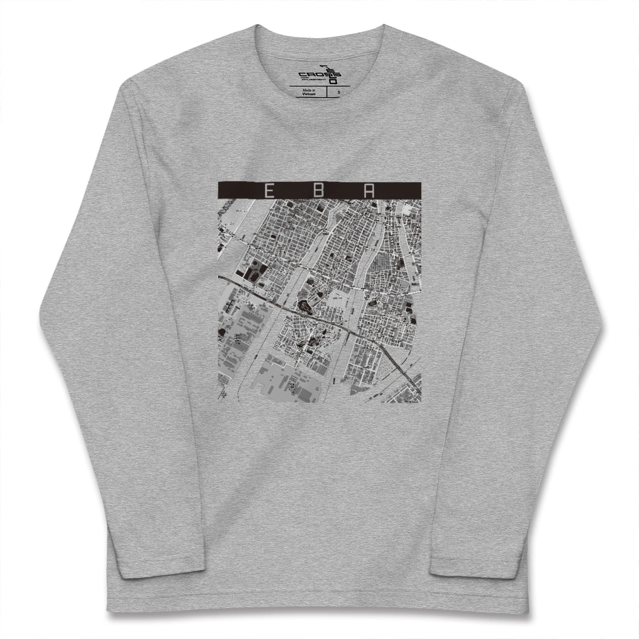 【江波(広島県)】地図柄ロングスリーブTシャツ