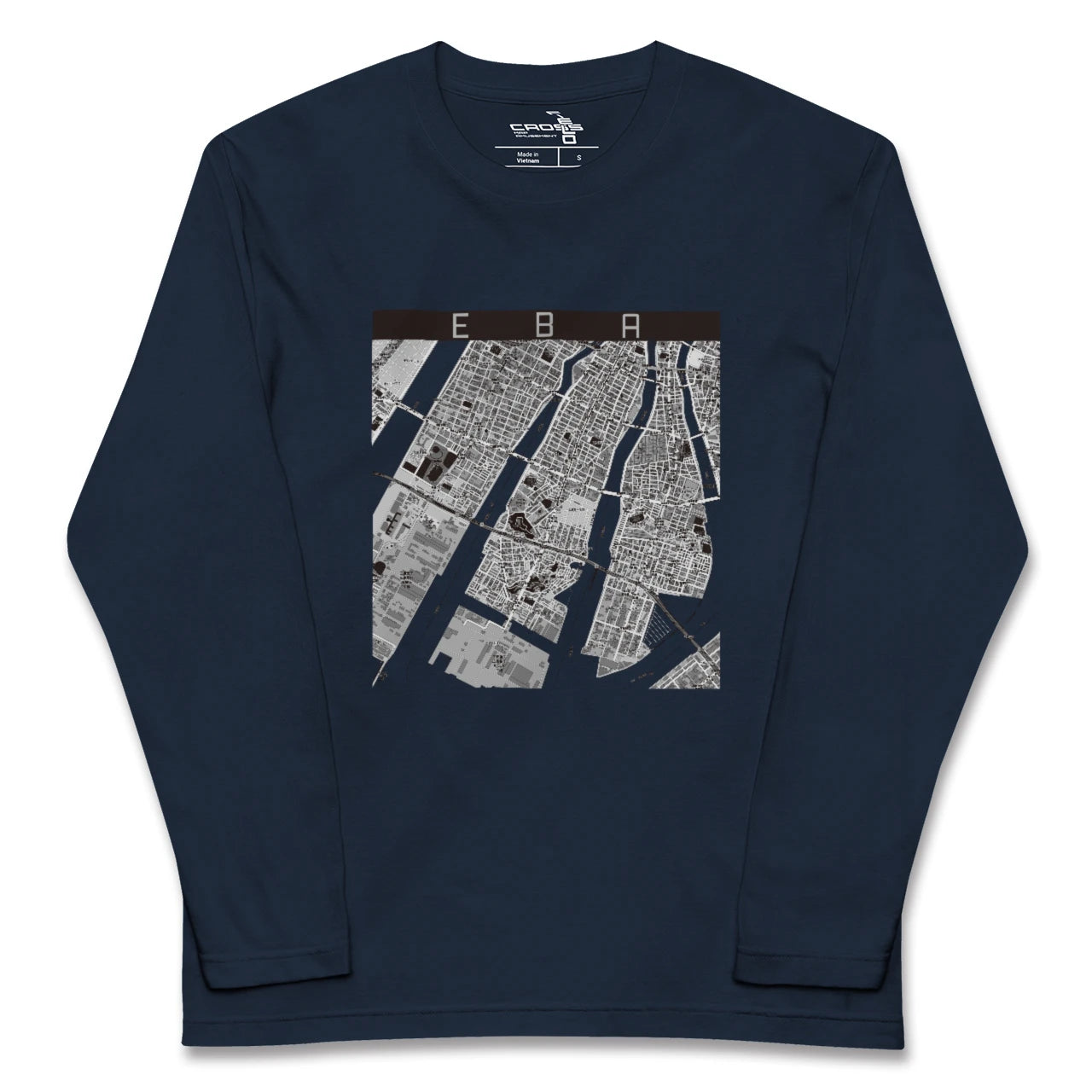【江波(広島県)】地図柄ロングスリーブTシャツ