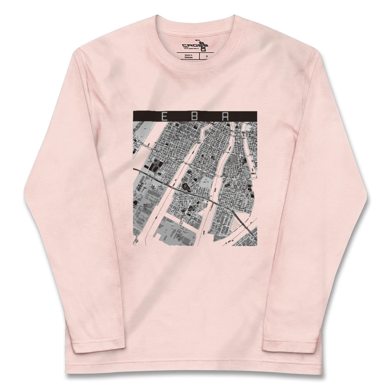 【江波(広島県)】地図柄ロングスリーブTシャツ