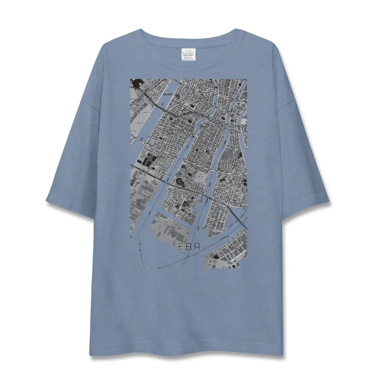 【江波(広島県)】地図柄ビッグシルエットTシャツ