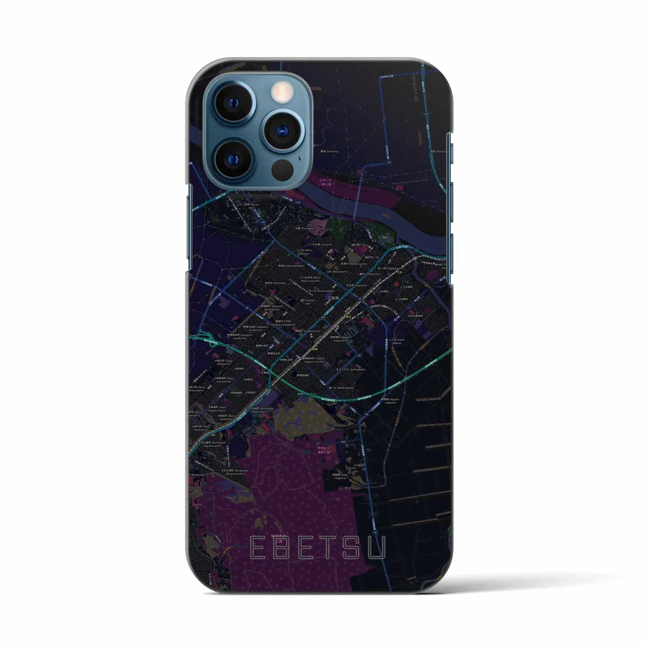 【江別(北海道)】地図柄iPhoneケース(バックカバータイプ)