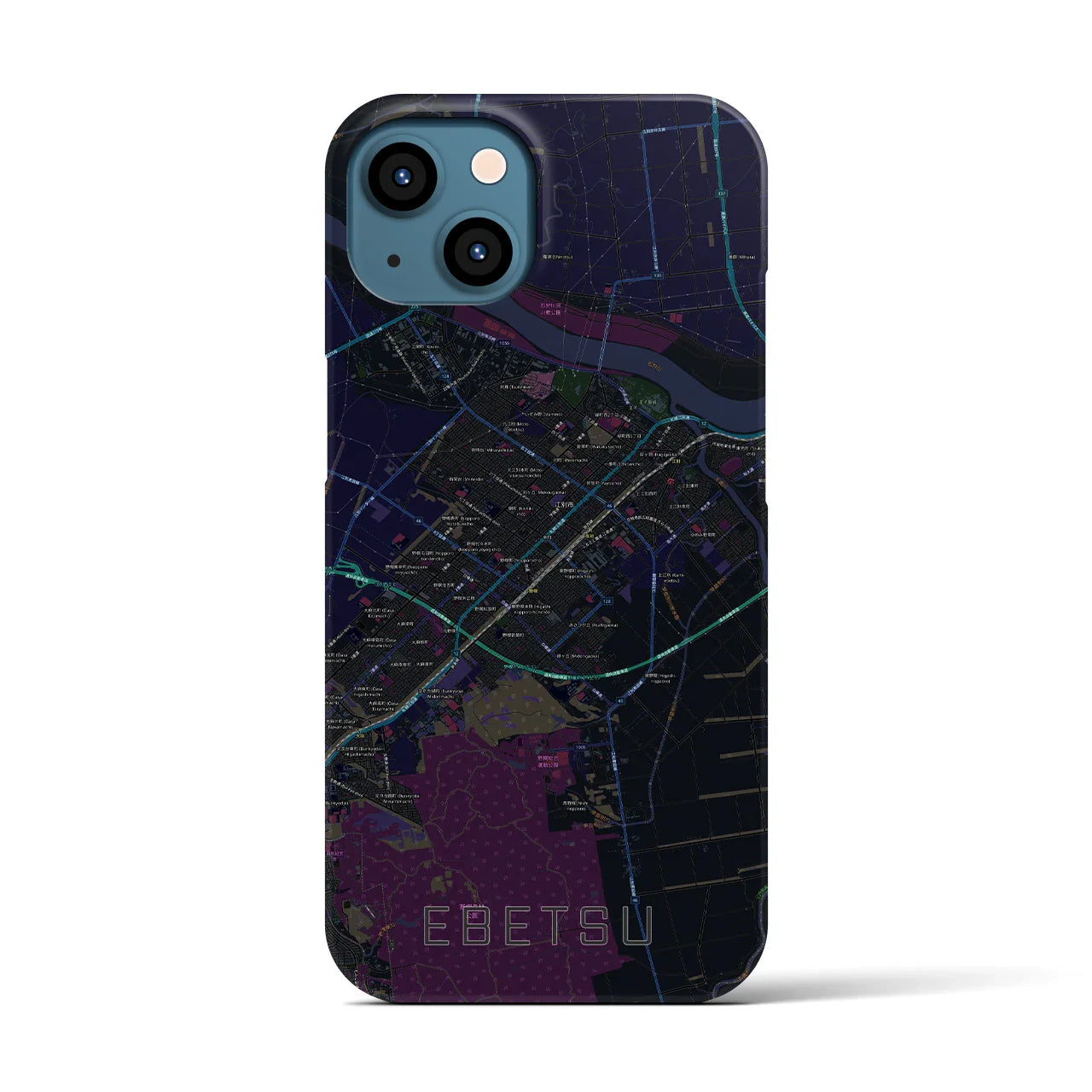 【江別(北海道)】地図柄iPhoneケース(バックカバータイプ)