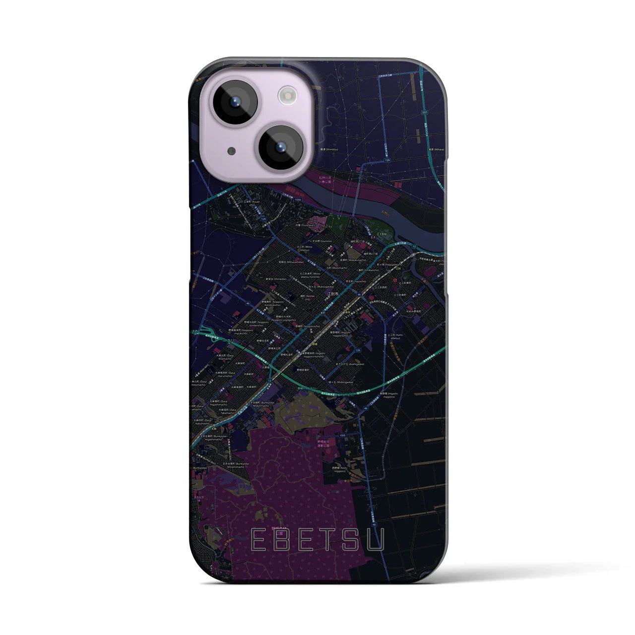 【江別(北海道)】地図柄iPhoneケース(バックカバータイプ)