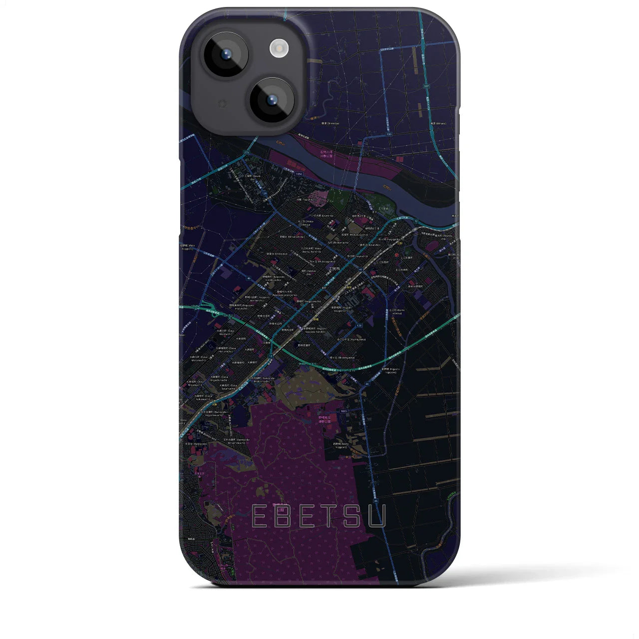 【江別(北海道)】地図柄iPhoneケース(バックカバータイプ)
