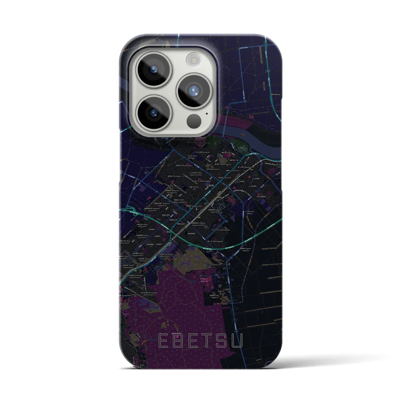 【江別(北海道)】地図柄iPhoneケース(バックカバータイプ)