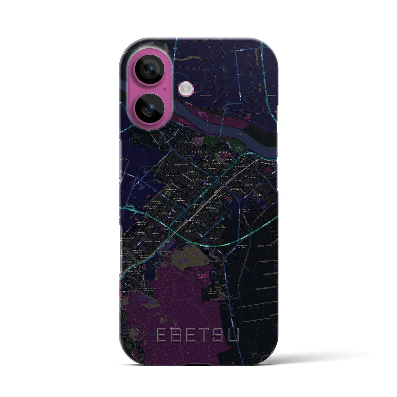 【江別(北海道)】地図柄iPhoneケース(バックカバータイプ)