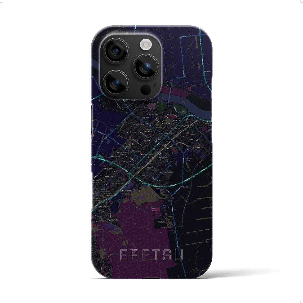 【江別(北海道)】地図柄iPhoneケース(バックカバータイプ)