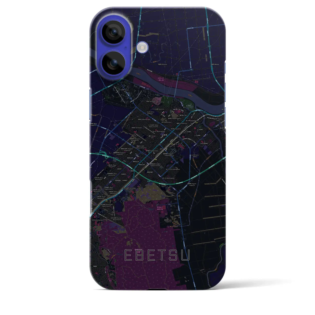 【江別(北海道)】地図柄iPhoneケース(バックカバータイプ)